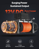 VEVOR Treuil Électrique 12 V CC 5400 kg avec Corde Synthétique Φ 9,1 mm x 23 m, Télécommande sans Fil et Filaire, Étanchéité IP55, pour Remorquage SUV, Jeep, Remorque, Bateau, Véhicule Tout-terrain - image 4