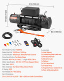 VEVOR Treuil Électrique 12 V CC 6100 kg avec Corde Synthétique Φ 9,5 mm x 26 m, Télécommande sans Fil et Filaire, Étanchéité IP55, pour Remorquage de SUV, Jeep, Remorque, Bateau, Véhicule Tout-terrain - image 8
