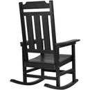 VEVOR Chaise à bascule, lot de 2, chaise berçante d'extérieur HIPS, charge 181,44 kg, fauteuil de relaxation à dossier haut avec accoudoirs lisses, pour jardin, balcon, porche, terrasse, patio, noir - image 12