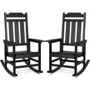 VEVOR Chaise à bascule, lot de 2, chaise berçante d'extérieur HIPS, charge 181,44 kg, fauteuil de relaxation à dossier haut avec accoudoirs lisses, pour jardin, balcon, porche, terrasse, patio, noir