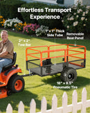 VEVOR Remorque à Benne Basculante, 793 L, Remorque de Tracteur Tondeuse à Gazon de Jardin en Acier, Capacité de Charge 800,6 kg, avec Pneus 45,72 cm, Chariot de Transport à Déversement pour VTT, UTV - image 4