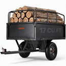 VEVOR Remorque à Benne Basculante, 481 L, Remorque de Tracteur Tondeuse à Gazon de Jardin en Acier, Capacité de Charge 272 kg, avec Pneus 40,64 cm, Chariot de Transport à Déversement, pour VTT, UTV