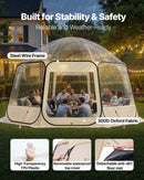 VEVOR Tente Bulle Pop-up, 4,58 x 4,32 m, Tente Igloo Dôme de Jardin pour 12-15 Personnes, Abri de Camping d'Extérieur Transparent avec Fenêtres, Imperméable et Résistante aux UV, Vue Panoramique 540° - image 4