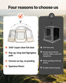 VEVOR Tente Bulle Pop-up, 4,58 x 4,32 m, Tente Igloo Dôme de Jardin pour 12-15 Personnes, Abri de Camping d'Extérieur Transparent avec Fenêtres, Imperméable et Résistante aux UV, Vue Panoramique 540° - image 5