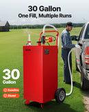 VEVOR Bidon d'Essence et Diesel sur Roues, 113,5 L, Réservoir de Carburant avec Pompe Électrique, Tuyau 3 m, Chariot de Ravitaillement Stockage de Carburant pour VTT, Voiture, Tondeuse, Bateau, Moto - image 3