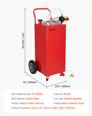 VEVOR Bidon d'Essence et Diesel sur Roues, 113,5 L, Réservoir de Carburant avec Pompe Électrique, Tuyau 3 m, Chariot de Ravitaillement Stockage de Carburant pour VTT, Voiture, Tondeuse, Bateau, Moto - image 8