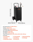 VEVOR Chariot Carburant 113,6 L Réservoir à Carburant Mobile Pompe Manuelle, Réservoir en Acier au Carbone, avec 2 Roues et Tuyau, pour Essence et Diesel, Voiture, Tondeuse, Quad, Bateau, Moto, Noir - image 8