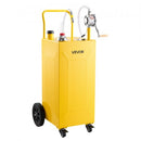 VEVOR Chariot Carburant 132,5 L Réservoir à Carburant Mobile Pompe Manuelle, Réservoir en Acier au Carbone, avec 4 Roues et Tuyau, pour Essence et Diesel, Voiture, Quad, Tondeuse, Moto, Bateau, Jaune - image 2
