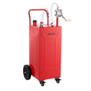 VEVOR Chariot Carburant 113,6 L Réservoir à Carburant Mobile Pompe Manuelle, Réservoir en Acier au Carbone, avec 4 Roues et Tuyau, pour Essence et Diesel, Voiture, Quad, Tondeuse, Moto, Bateau, Rouge
