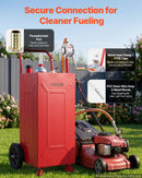 VEVOR Chariot Carburant 113,6 L Réservoir à Carburant Mobile Pompe Manuelle, Réservoir en Acier au Carbone, avec 2 Roues et Tuyau, pour Essence et Diesel, Voiture, Tondeuse, Quad, Bateau, Moto, Rouge - image 6
