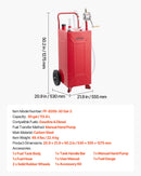 VEVOR Chariot Carburant 113,6 L Réservoir à Carburant Mobile Pompe Manuelle, Réservoir en Acier au Carbone, avec 2 Roues et Tuyau, pour Essence et Diesel, Voiture, Tondeuse, Quad, Bateau, Moto, Rouge - image 8