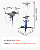 VEVOR Vérin de Fosse Hydraulique Capacité de Levage 750 kg, Cric de Transmission Télescopique, avec Roue Pivotante à 360°, Hauteur de Levage 88-176 cm, pour Soulever Boîte de Vitesse, Garage Atelier - image 8