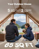 VEVOR Tente de Camping Gonflable, 3x2x2 m, Tente de Glamping pour 3 à 5 Personnes Oxford 300D Facile à Installer, avec Pompe à Main, Auvent, Portes, Fenêtres Maille, Sac de Rangement, Transport Simple - image 4