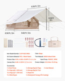 VEVOR Tente de Camping Gonflable, 3x2x2 m, Tente de Glamping pour 3 à 5 Personnes Oxford 300D Facile à Installer, avec Pompe à Main, Auvent, Portes, Fenêtres Maille, Sac de Rangement, Transport Simple - image 8