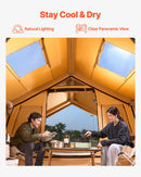 VEVOR Tente de Camping Gonflable, 4,8x3,6x2,2 m, Tente de Glamping de Luxe pour 8 à 12 Personnes avec Pompe à Main, 2 Puits de Lumière, Auvent, Portes, Fenêtres en Maille, Sac de Rangement, 4 Saisons - image 3