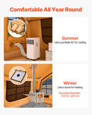 VEVOR Tente de Camping Gonflable, 4,8x3,6x2,2 m, Tente de Glamping de Luxe pour 8 à 12 Personnes avec Pompe à Main, 2 Puits de Lumière, Auvent, Portes, Fenêtres en Maille, Sac de Rangement, 4 Saisons - image 8