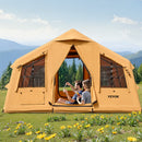 VEVOR Tente de Camping Gonflable, 4,8x3,6x2,2 m, Tente de Glamping de Luxe pour 8 à 12 Personnes avec Pompe à Main, 2 Puits de Lumière, Auvent, Portes, Fenêtres en Maille, Sac de Rangement, 4 Saisons - image 9