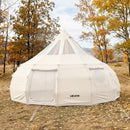 VEVOR Tente Yourte en Toile, Tente Cloche 5 m pour Camping Familial, Glamping, Chasse, Événements Plein Air, Jusqu'à 12 Personnes, avec Passage pour Conduit de Poêle, Tapis Amovible, Toit Anti-pluie - image 9
