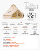 VEVOR Tente Yourte 4 m Jusqu'à 4 Personnes Tente Cloche en Tissu Oxford, pour 4 Saisons, Camping Familial, Glamping, Chasse, Événements Plein Air, avec Passage pour Conduit de Poêle, Tapis Amovible - image 8