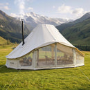 VEVOR Tente Yourte en Toile, Tente Cloche 6x4x3,1 m pour 4 Saisons, Camping Familial, Glamping, Chasse, Événements Plein Air, Jusqu'à 12 Personnes, avec Passage pour Conduit de Poêle, Tapis Amovible