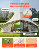 VEVOR Tente Yourte en Toile, Tente Cloche 6x4x3,1 m pour 4 Saisons, Camping Familial, Glamping, Chasse, Événements Plein Air, Jusqu'à 12 Personnes, avec Passage pour Conduit de Poêle, Tapis Amovible - image 5