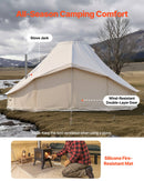 VEVOR Tente Yourte en Toile, Tente Cloche 6x4x3,1 m pour 4 Saisons, Camping Familial, Glamping, Chasse, Événements Plein Air, Jusqu'à 12 Personnes, avec Passage pour Conduit de Poêle, Tapis Amovible - image 7