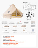 VEVOR Tente Yourte 5 m Jusqu'à 7 Personnes Tente Cloche en Tissu Oxford, pour 4 Saisons, Camping Familial, Glamping, Chasse, Événements Plein Air, avec Passage pour Conduit de Poêle, Tapis Amovible - image 8