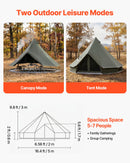 VEVOR Tente Yourte en Toile, Tente Cloche 5 m pour 4 Saisons, Camping Familial, Glamping, Chasse, Fêtes Événements en Plein Air, Jusqu'à 7 Personnes, avec Passage pour Conduit de Poêle, Tapis Amovible - image 3