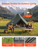 VEVOR Tente Yourte en Toile, Tente Cloche 5 m pour 4 Saisons, Camping Familial, Glamping, Chasse, Fêtes Événements en Plein Air, Jusqu'à 7 Personnes, avec Passage pour Conduit de Poêle, Tapis Amovible - image 5