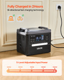 VEVOR Station Électrique Portable 2160 Wh Générateur Solaire Portable 2400 W Station Alimentation pour Camping Véhicules Loisirs, 10 Ports Sortie, Puissance Entrée Réglable, Panneau Solaire Non Inclus - image 5