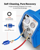VEVOR Station de Récupération Fluides Frigorigènes 3/4 HP, Récupérateur de Fluide Frigorigène Monocylindre, pour Réfrigérant Liquide Vapeur CVC Climatisation Auto, Groupe de Récupération Portable - image 6