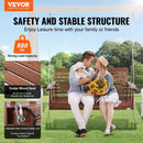 VEVOR Balançoire de porche en bois, 1702x710x600 mm, banc de terrasse pour cour et jardin, forte capacité de charge 400 kg, banc de balançoire robuste avec chaîne de suspension pour extérieur, marron - image 3