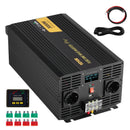 VEVOR Onduleur à onde sinusoïdale pure, 3000 W, onduleur de voiture CC 24 V vers CA 230 V, avec port USB, écran LCD, télécommande, prise EU, pour camping-car, camion, voiture, système solaire, voyage