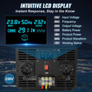 VEVOR Onduleur à onde sinusoïdale pure, 3000 W, onduleur de voiture CC 24 V vers CA 230 V, avec port USB, écran LCD, télécommande, prise EU, pour camping-car, camion, voiture, système solaire, voyage - image 4