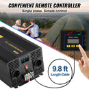 VEVOR Onduleur à onde sinusoïdale pure, 3000 W, onduleur de voiture CC 24 V vers CA 230 V, avec port USB, écran LCD, télécommande, prise EU, pour camping-car, camion, voiture, système solaire, voyage - image 5