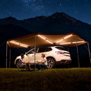 VEVOR Auvent 270 Degrés 6,09x2,10 m Auvent Voiture Latéral Rétractable Abri Autoportant Toutes Saisons pour Véhicule SUV Fourgonnettes Camionnettes Camping, Éclairage LED Intégré Imperméable UV50+ - image 9