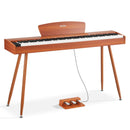 VEVOR Piano Numérique 88 Touches Lestées, Mode Double Clavier et Haut-parleurs, avec Pupitre à Partitions, Support, Pédale de Sustain, 280 Sonorités, Connexion Sans Fil, pour Débutants, Couleur Bois - image 11