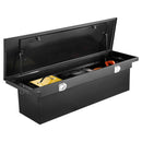 VEVOR Boîte à outils pour camion robuste en aluminium à texture diamant, 1770x501x465 mm, coffre à outils étanche pour benne de camionnette, camping-car, avec serrure, clés et poignées latérales, noir