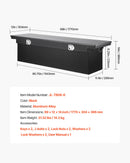VEVOR Boîte à outils pour camion robuste en aluminium à texture diamant, 1771x304x366 mm, coffre à outils étanche pour benne de camionnette, camping-car, avec serrure, clés et poignées latérales, noir - image 8