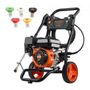 VEVOR Nettoyeur haute pression à essence, 3400 PSI, laveuse haute pression à gaz, 10 L/min, avec pompe en aluminium, pistolet pulvérisateur, rallonge et 5 buses pour voiture, maison, allée, vertical - image 2
