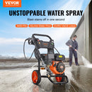 VEVOR Nettoyeur haute pression à essence, 3400 PSI, laveuse haute pression à gaz, 10 L/min, avec pompe en aluminium, pistolet pulvérisateur, rallonge et 5 buses pour voiture, maison, allée, vertical - image 3