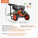 VEVOR Nettoyeur haute pression à essence, 4400 PSI, laveuse haute pression à gaz, 15 L/min, avec pompe en cuivre, pistolet pulvérisateur, rallonge et 5 buses pour voitures, clôtures, maisons, allées - image 8