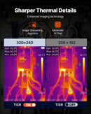 VEVOR Caméra Thermique Résolution TISR 320x240 pixels Imageur Thermique Résolution IR 256x192 pixels Vision 2 Mpx Fréquence Rafraîchissement 25 Hz, -20 °C à 550 °C, 4 Modes Image, 6 Palettes Couleurs - image 3