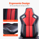 VEVOR Siège de course, lot de 2, cockpit de course réglable avec inclinaison grand angle et mousse haute résilience, cuir PVC souple et curseur Q235B, pour voitures de course et karts, noir+rouge - image 6
