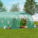 VEVOR Serre Tunnel Jardin, 900x300x200 cm, Tente Abri Plantes Toit Pointu, Cadre Acier Galvanisé, Couverture PE Verte, Porte à Glissière Enroulable, 12 Fenêtres, pour Extérieur Cultiver Légumes Fleurs - image 9