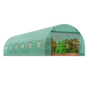 VEVOR Serre Tunnel Jardin, 890x295x198 cm, Tente Abri Plantes avec Cadre en Acier Galvanisé, Couverture en PE Verte, Porte à Glissière Enroulable, 12 Fenêtres, pour Extérieur Cultiver Légumes Fleurs - image 10