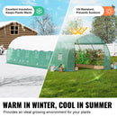 VEVOR Serre Tunnel Jardin, 890x295x198 cm, Tente Abri Plantes avec Cadre en Acier Galvanisé, Couverture en PE Verte, Porte à Glissière Enroulable, 12 Fenêtres, pour Extérieur Cultiver Légumes Fleurs - image 5