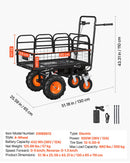 VEVOR Chariot de Jardin Électrique 500 W Charge 300 kg Chariot Motorisé, pour Transport Terre Bois Outils de Ferme, Batterie 432 Wh 36 V 12 A, Châssis Acier, avec 4 Roues, Pneus Tout-terrain, Frein - image 8