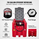 VEVOR Réservoir Diesel Portable 439 L Cuve de Ravitaillement Polyéthylène Rouge avec Pompe Transfert 12 V Jauge de Carburant Tuyau 4 m Buse Ravitaillement pour Véhicule Appareils Agriculture Industrie - image 4