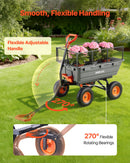 VEVOR Chariot de Jardin Basculant Max. 544 kg Chariot à Benne Basculante PP pour Transport de Bois Plantes Terre, Ridelles Amovibles, Poignée 2-en-1 Tractable, 4 Roues Increvables, Basculement à 90° - image 8